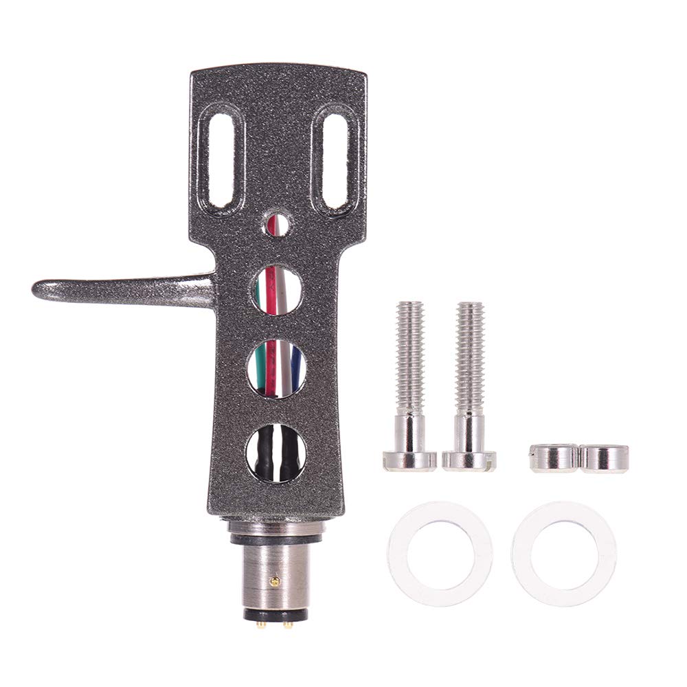 Muslady Universal LP Disc Record Player Phono Turntable Headshell 4-pin Aluminum Alloy with OFC Leadwires Gold-plated Terminals for LP120-USB/ LP240-USB/ LP1240-USB/AT-LP5 Direct-drive Turntable