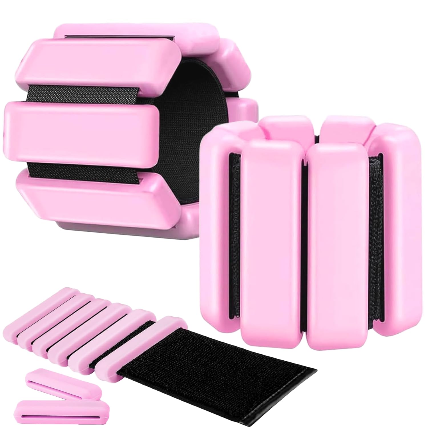 1 Pair Pilates Wrist & Ankle Weights - 1 Pound Arm & Leg Weights Set for Yoga, Dance, Pilates, Pool Practice and Jogging (Pink)