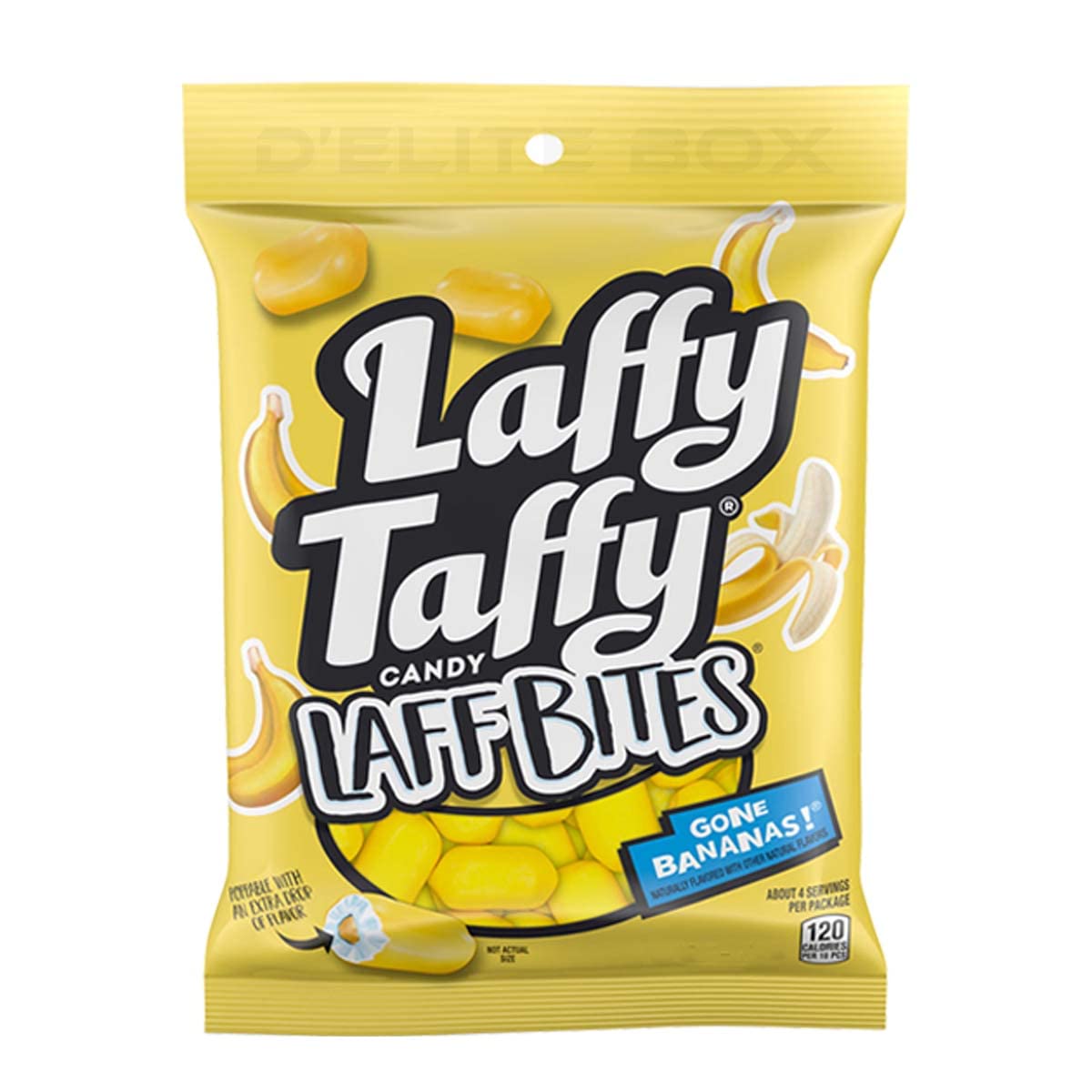 Laffy Taffy Laff Bites Gone Bananas Flavor 3 Pack of 3oz each Candy Care Package by D'Elite Box
