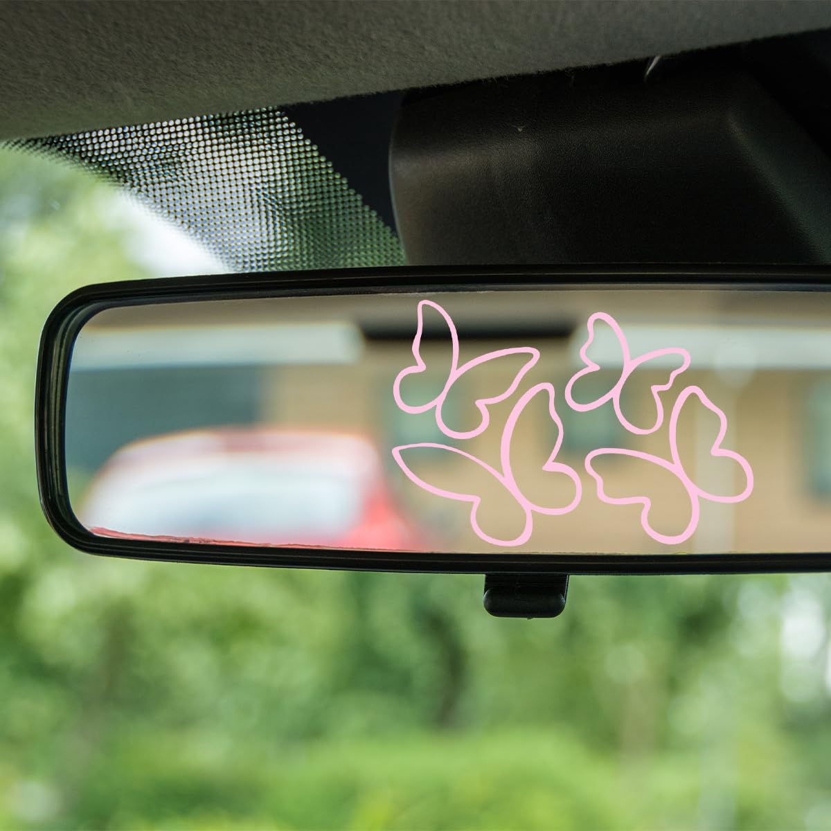 Butterfly Car Mirror Stickers Cute Rearview Mirror Accessories Vinyl Waterproof Car Decorations Removable Automotive Decals for Window Water