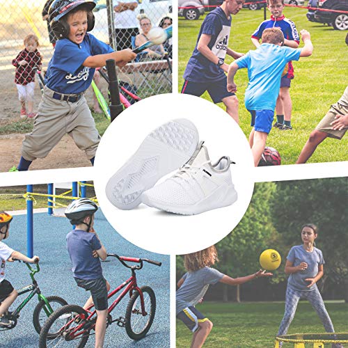 Runside Kids Sneakers Lace-Up Running Tennis Athletic Shoes For Boys&Girls (Toddler/Little Kid/Big Kid) White #TOP7