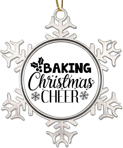 Adorno de Navidad de metal para hornear, Navidad, copo de nieve, árbol de Navidad, recuerdo, citas divertidas, adorno de Navidad, adorno de Navidad