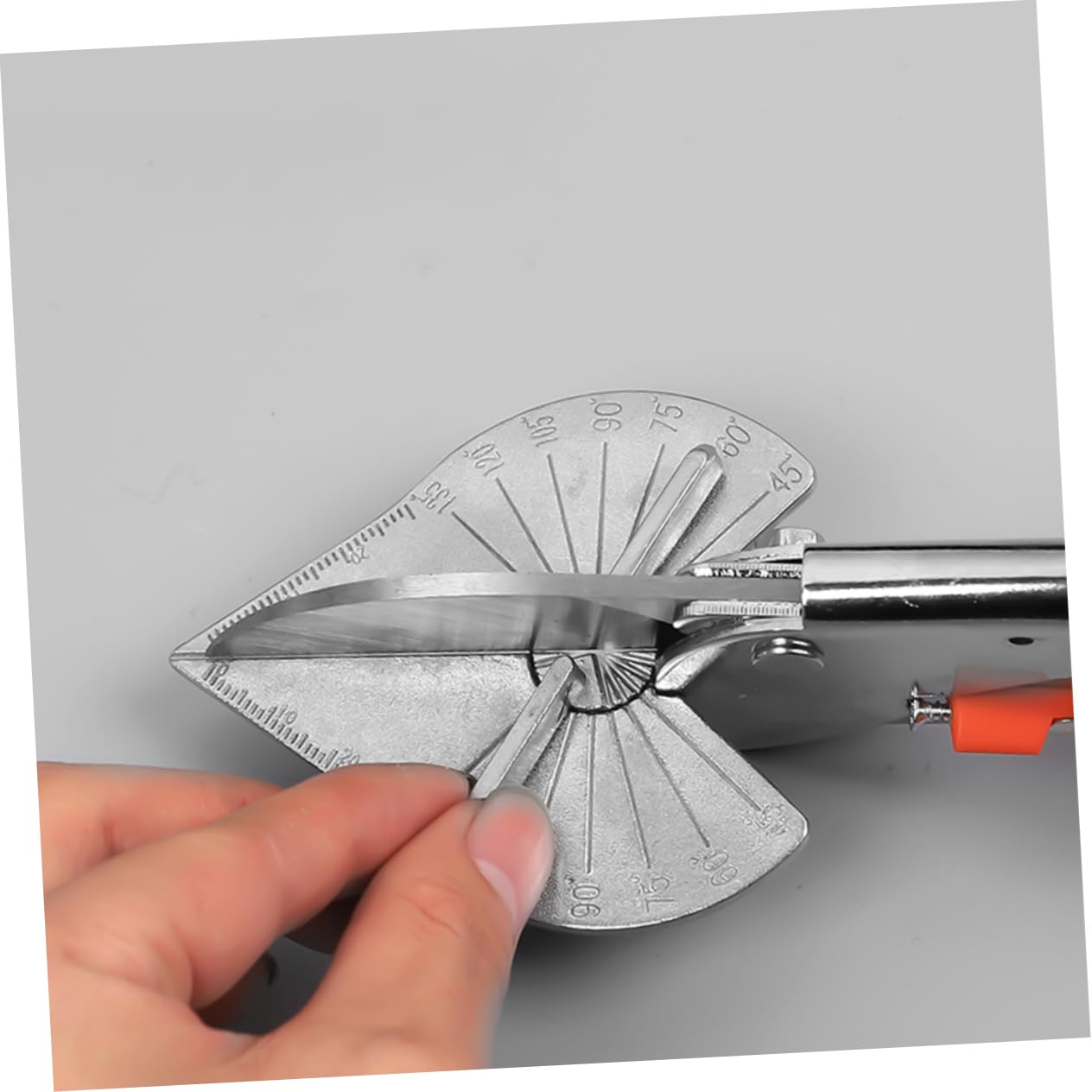 WOONEKY Tijeras Herramienta Manual de Acero y Pvc para Canaletas Multiángulo Ángulo de Corte Ajustable Naranja para Carpintería y Molduras de Madera