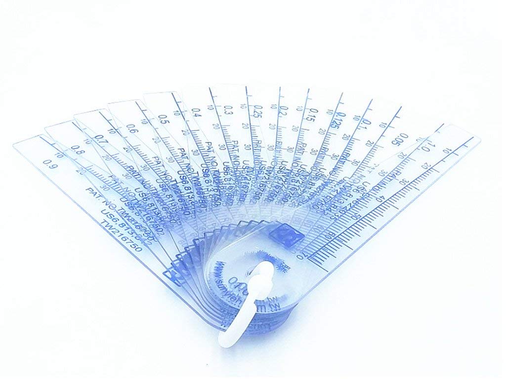 BESNIN Feeler Gauge Plastic 13 in 1 Gap Measuring Tool 0.05-1mm Marked Metric and Imperial for Measuring Gap Width Thickness - Image 4