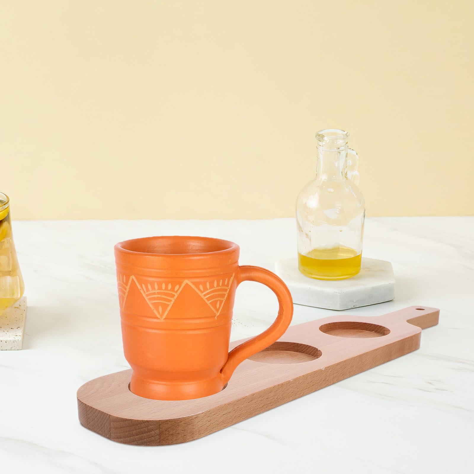 Tavola da birra in legno con manico a 3 fori vassoio porta tazze 42 x 10 cm pagaia per bar hotel KTV degustazione di vini artigianali esperienza di birra