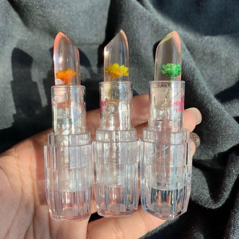 Image of Flower Transparent Lip Gloss Makeup Lipstick, Velvet Hydrated Moisturizing Long Lasting LipGloss Makeup Gift Sets for Girls and Women