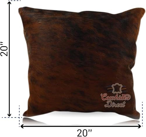 Miniatura 10 de Cowhides Direct Almohada de piel de vaca genuina (color topo, 16 x 16 pulgadas), auténtica funda de almohada de piel de vaca brasileña con rellenos