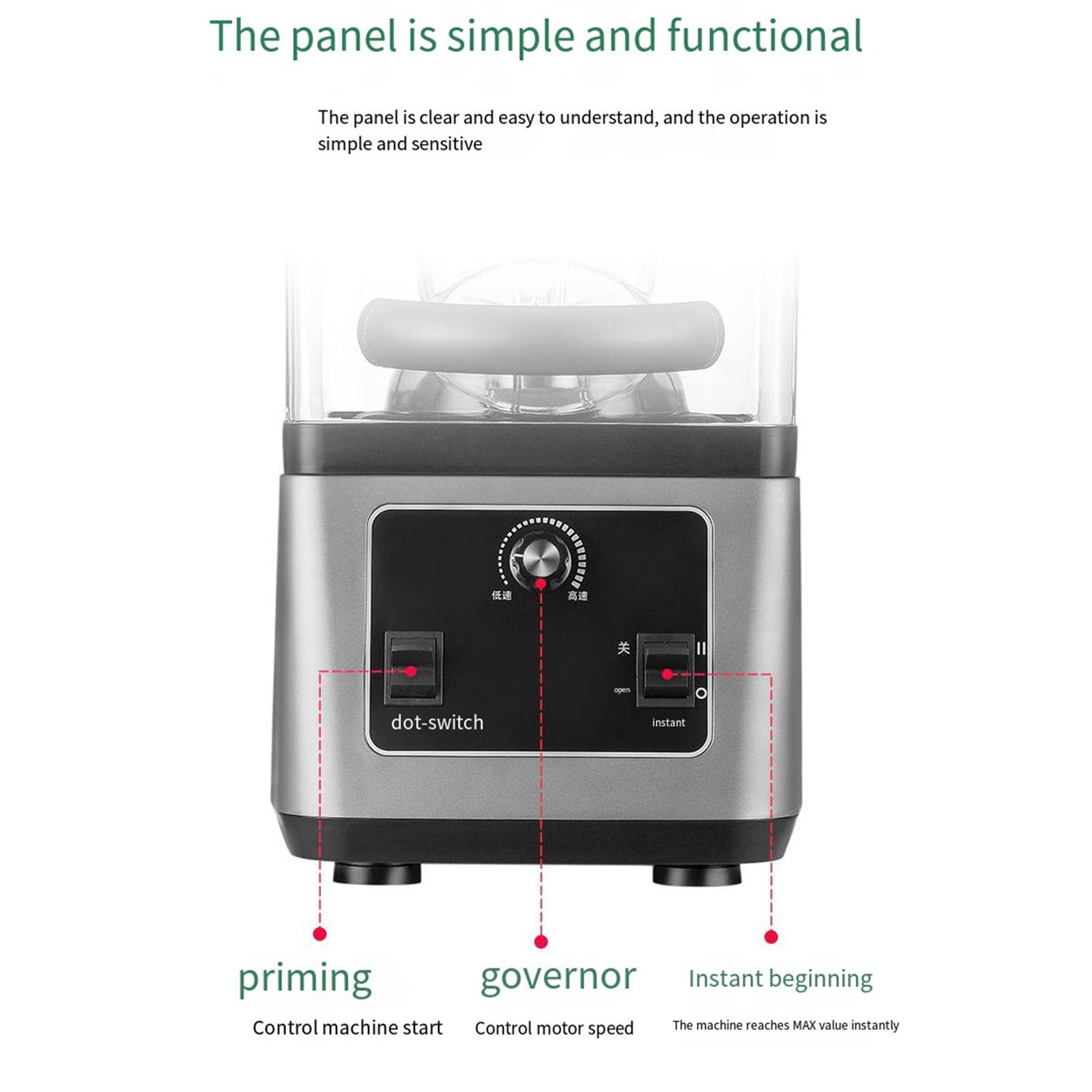 LYDZUSDP 1800W Commercial Wall Breaker with Silent Covered,2.5L/4.5L Fruit and Vegetable Healthy Smoothie Machine(2.5l)