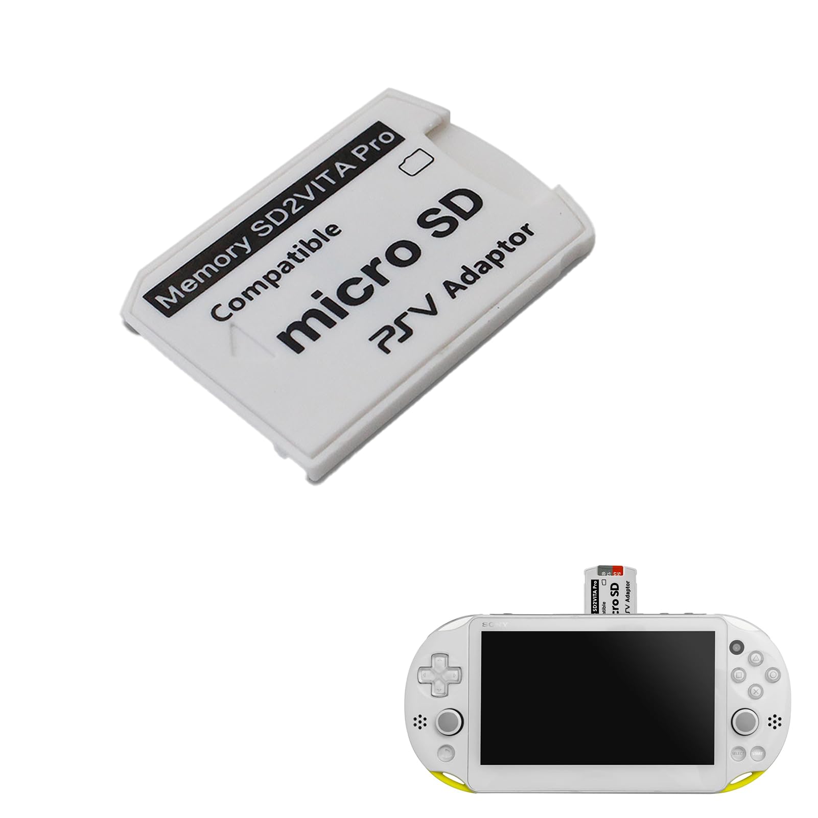 SD2vita, Carte Mémoire PS Vita, Carte Memoire PS Vita, Adaptateur Grosse Carte Mémoire, PS Vita, PSP Vita, PSvita, Convertisseur pour PS Vita 1000 2000, Couverture Complète