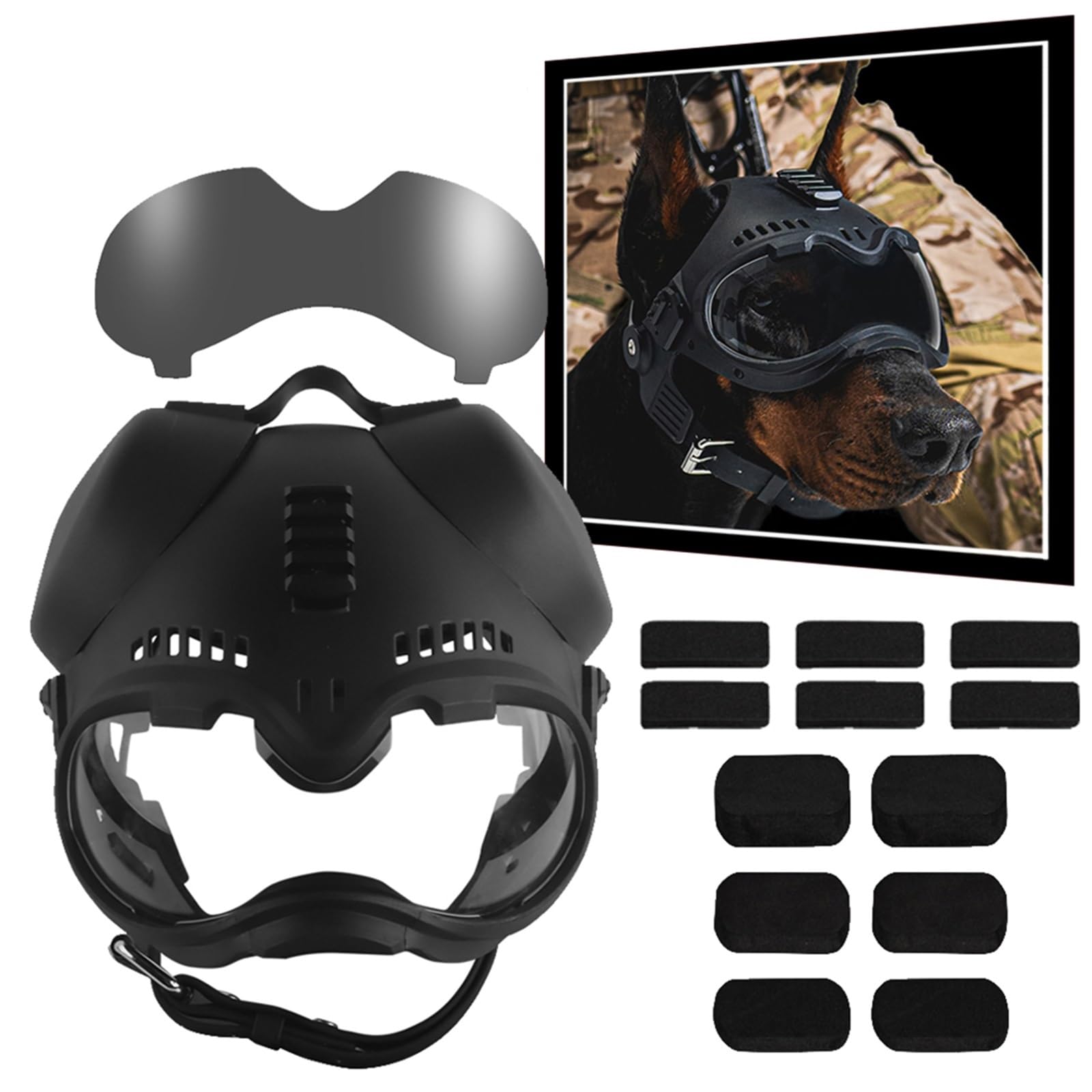 Casque pour chien avec lunettes WLXW pour des promenades sécurisées en plein air