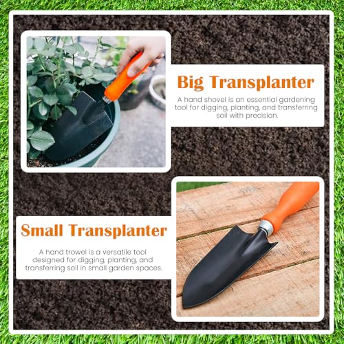 Image of Go Hooked 5 Pcs Gardening Tools Kit Cultivator, Fork, Transplanter, Weeder, Graden Scissor Heavy Duty with Soft Grip Handles Garden Tools Set for Indoor Outdoor Plants, Balcony, Home Garden Use