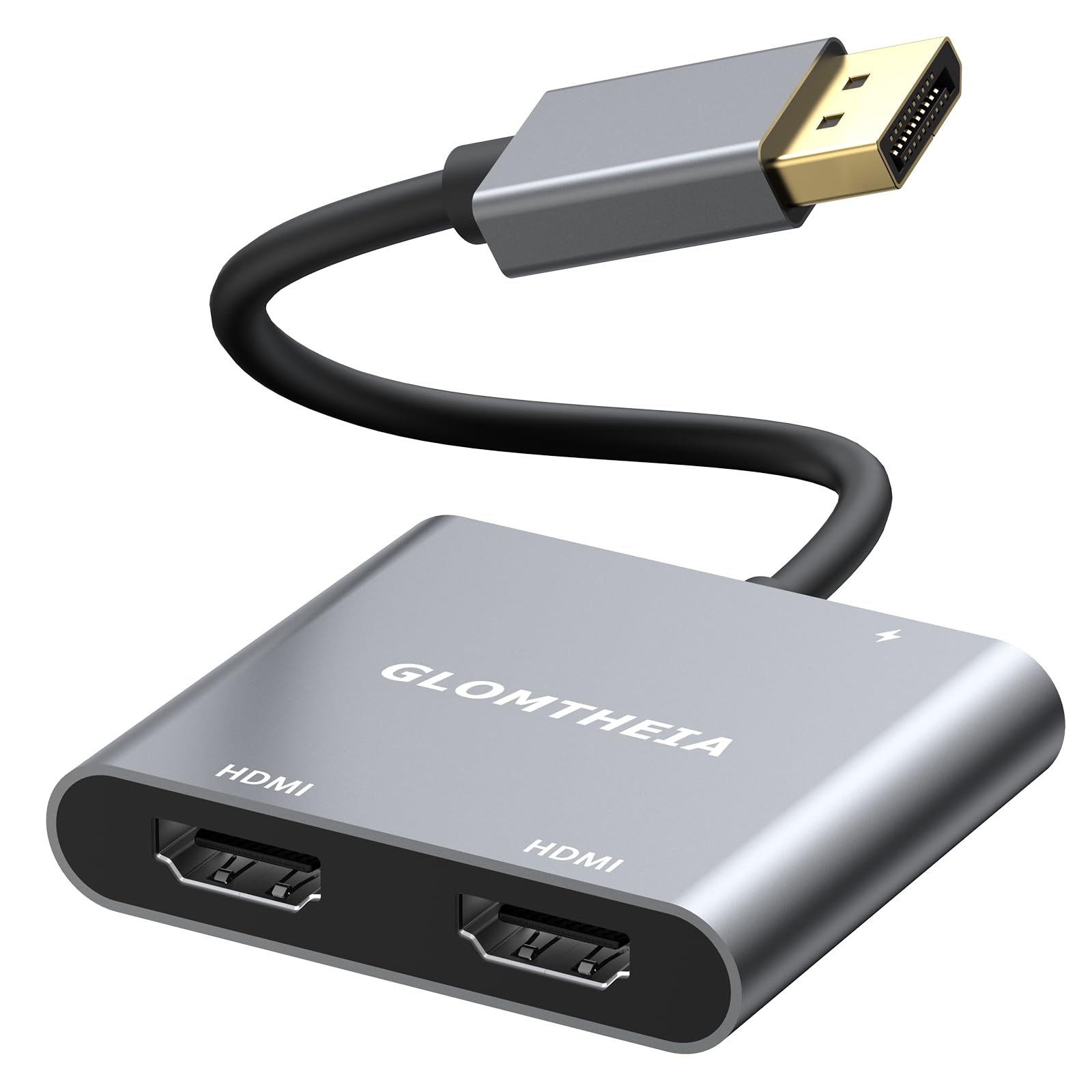 Adaptateur DisplayPort 4K 60 Hz vers double HDMI, répartiteur MST pour rallonge double moniteur, prend en charge le mode étendu et miroir, Plug and Play, câble d'alimentation USB inclus