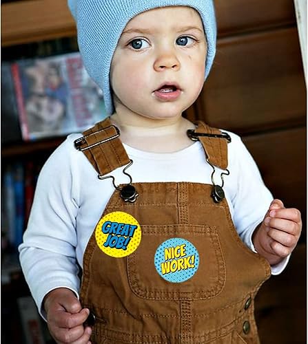 Miniatura 6 de Calcomanías motivacionales para niños, 1.5 pulgadas, 500 unidades, calcomanías de recompensa para estudiantes, profesores, calcomanías escolares