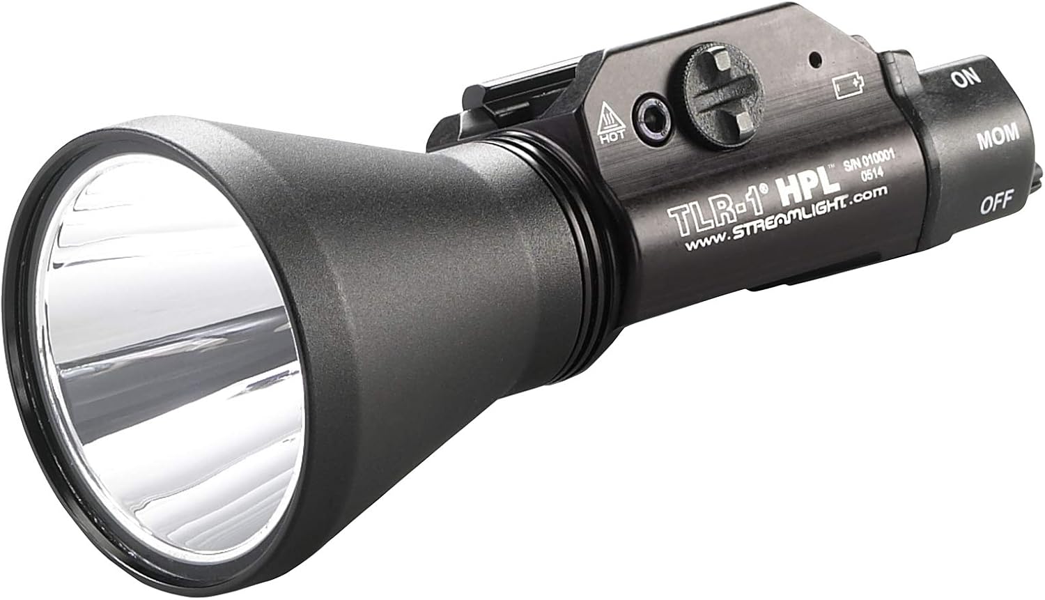 Streamlight 69219 TLR-1 HPL 1000-Lumen Long-Range Rail Mounted Weapon Light Featuring Strobe with Long Gun Kit with Thumbscrew, Safe Off Door Switch and Remote Pressure Switch, Black