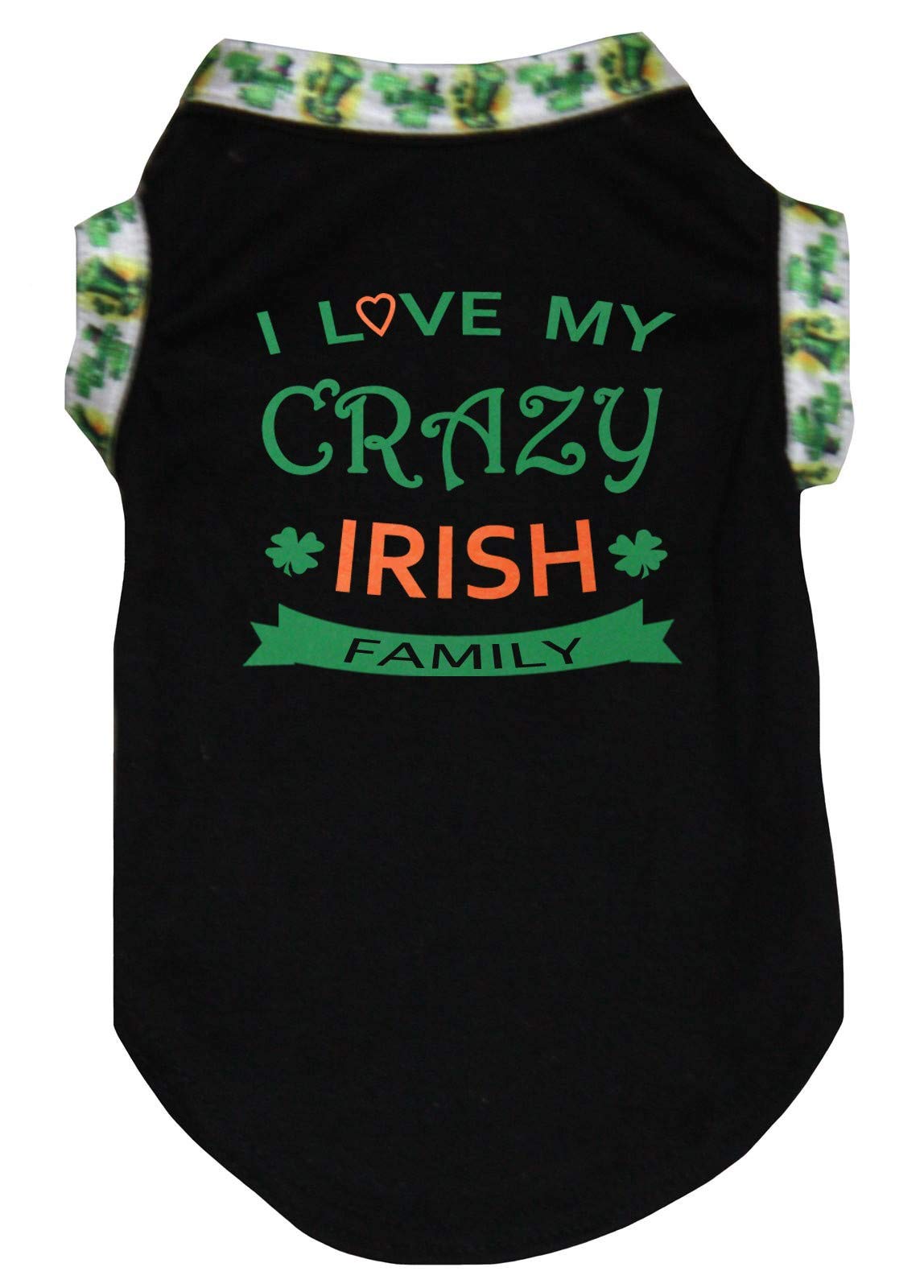 T-shirt pour chien I Love My Crazy Irish Family XXL pour grand chien au poitrail large