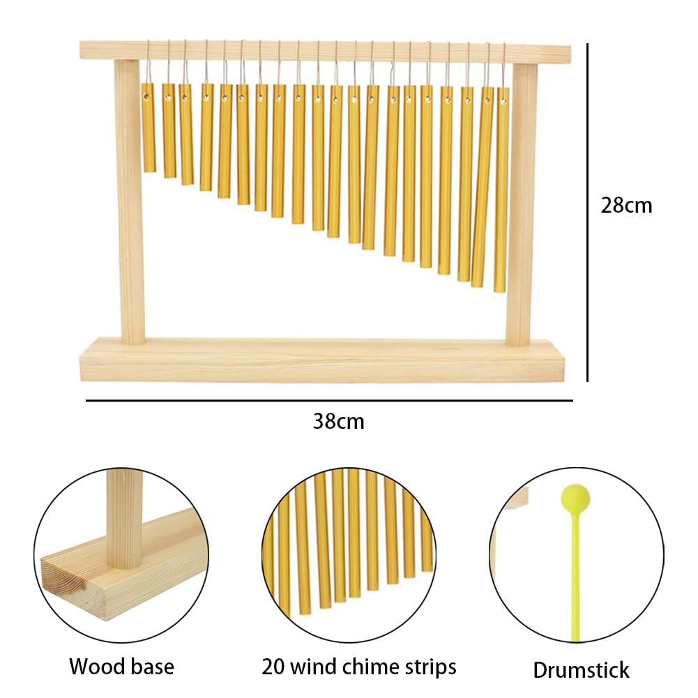 20 toni Chime, Single Row Music Percussion Instruments, Wind Chime Tree con martello, 20 bar, suoneria metallica, campanella a vento per meditazione musicale, yoga in classe