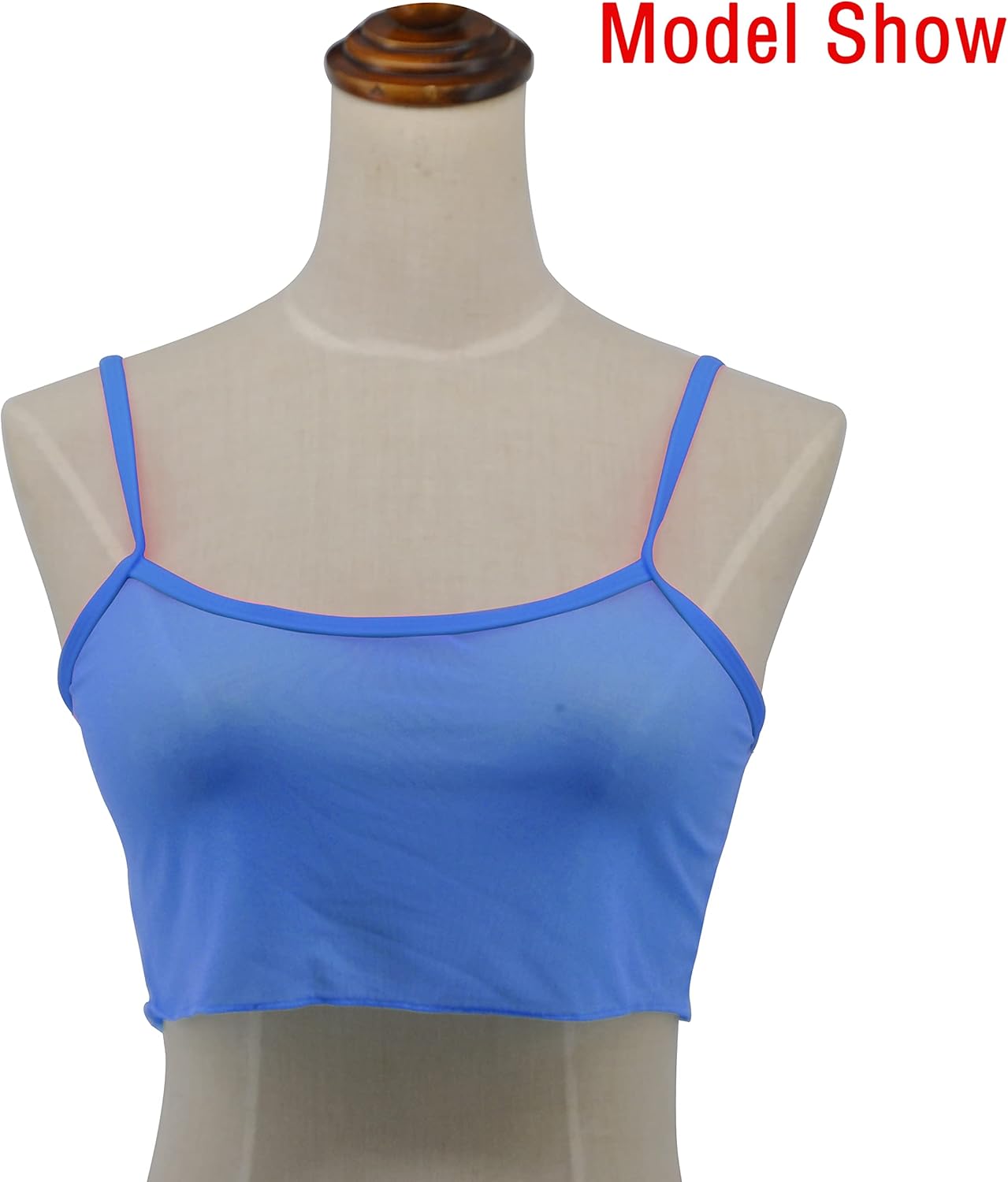 SHERRYLO Sheer Tank Tops for Women See Through Stretch Crop Top Summer Sleeveless Strap Mesh Cami Top - Image 2
