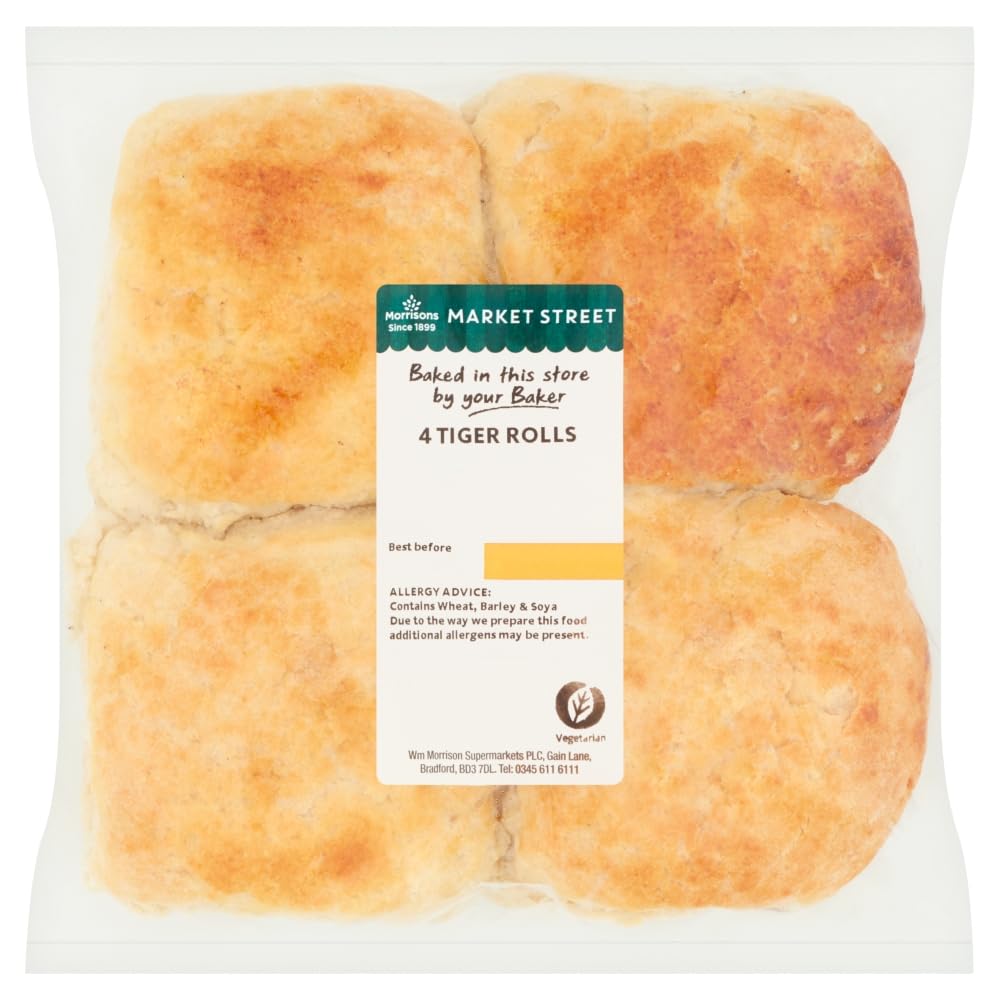 Morrisons Market Street Tiger Rolls 4 Pack