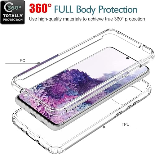 Miniatura 3 de Funda para Galaxy S20 5G para Samsung S20 SM-G981U con protector de pantalla de vidrio templado, suave 360, cuerpo completo, a prueba de golpes,
