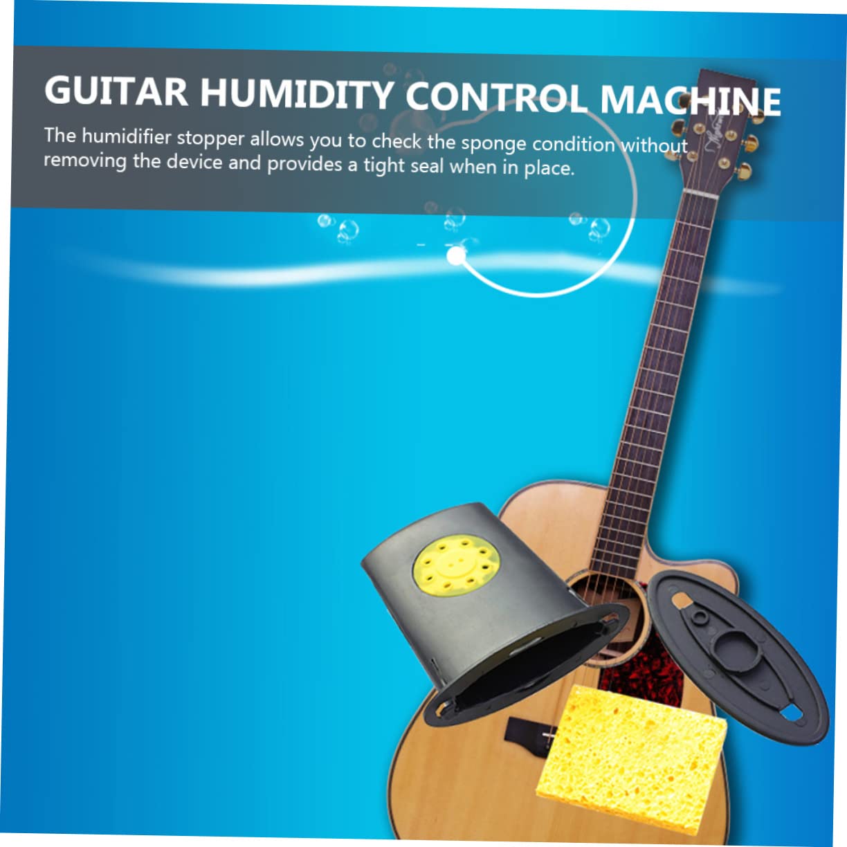 ERINGOGO Portable Guitar Humidifier Sound Hole Humidity Regulator for Acoustic Instruments Prevents Cracking Maintains Sound Compact Design for Easy Storage