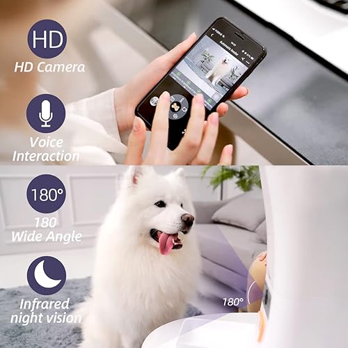Miniatura 4 de 12L 5G WiFi Alimentador automático para perros de raza grande y alimentadores automáticos para gatos 1080P Full HD Pet Camera Treat Dispensador