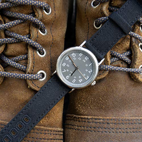 Image of Benchmark Canvas Watch Band - Quick Release Cotton Fabric Watch Straps for Men & Women (20mm, Black)