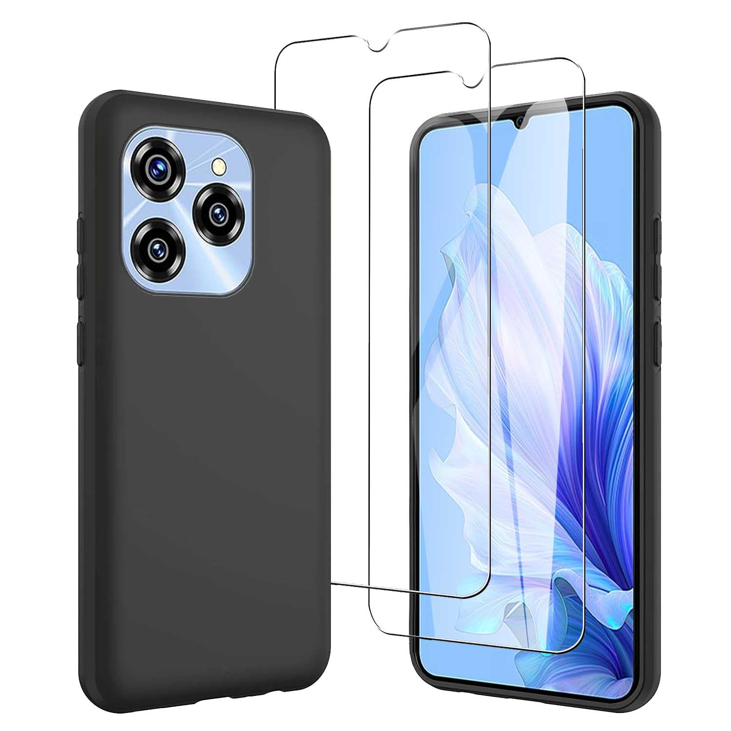 JDXHFF Cover Compatibile con Oukitel C50 (6.8) e 2 Pezzi Pellicola Protettiva in Vetro Temperato - Trasparente Morbido Silicone Custodia Protettivo TPU Protezione Case Clear