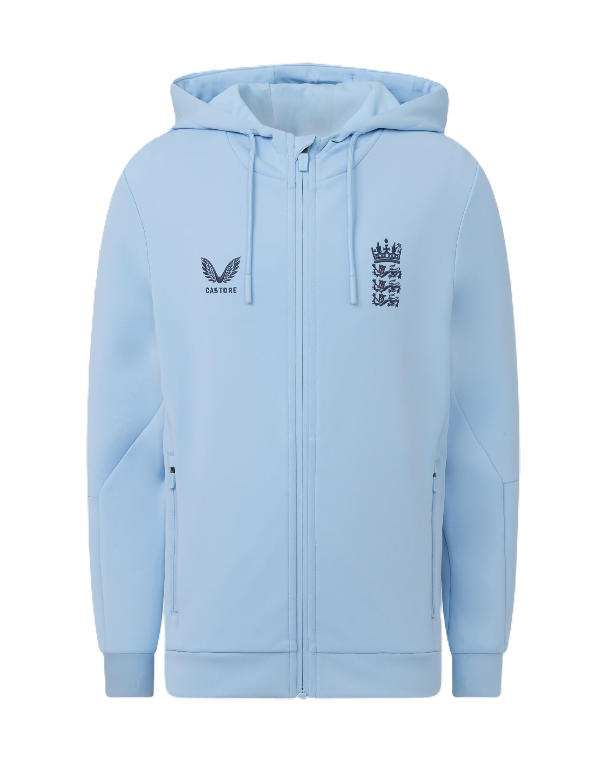 Castore England Cricket Unisex Kids Off Pitch Flex FZ Hoodie, Airy Blue, 12-13Y