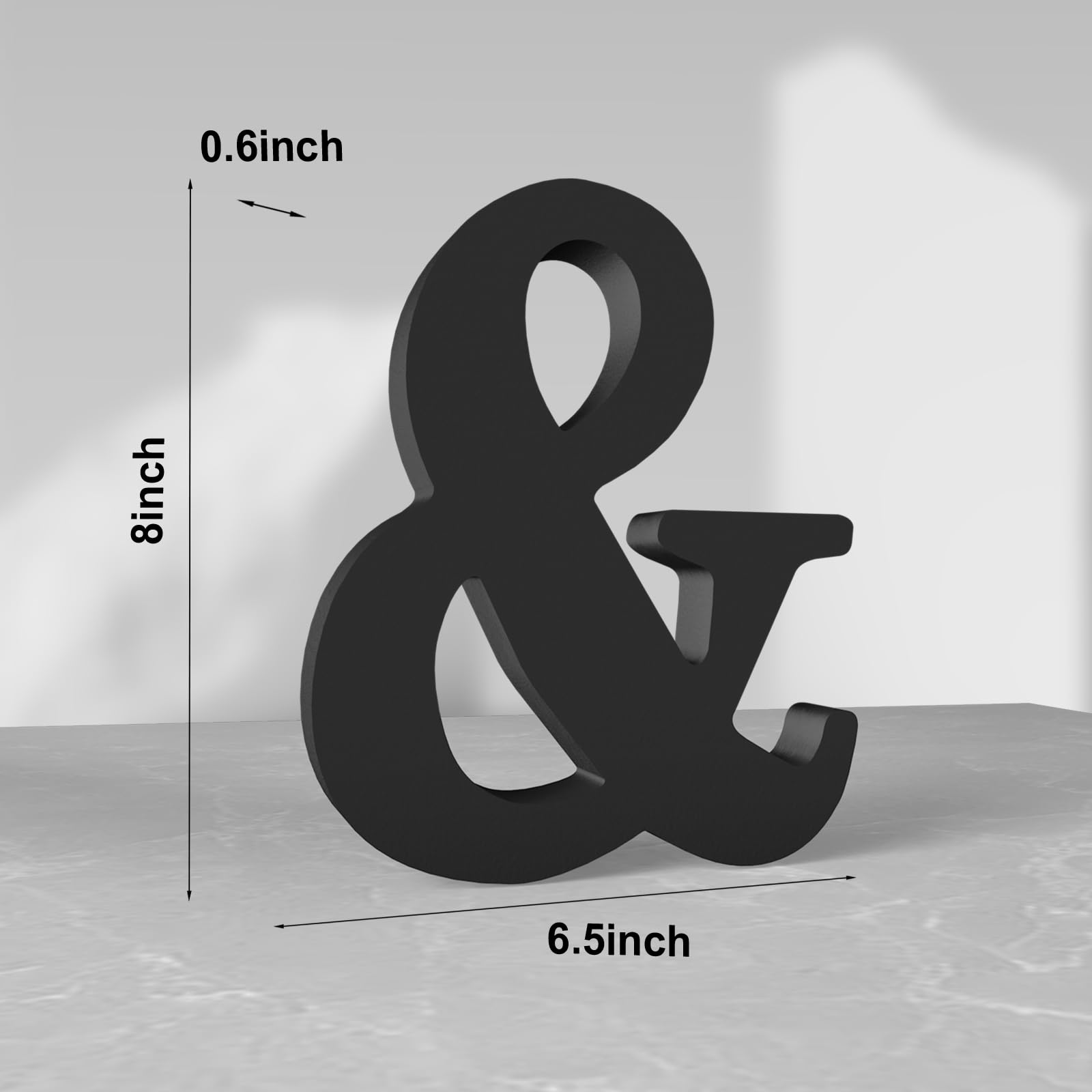 Aruatu 8 Inch Black Wood Letters Unfinished Wood Letter for Wall Decor Decorative Standing Letter Large Letters for wall Decoration for Craft Home Party Projects (&) - Image 2