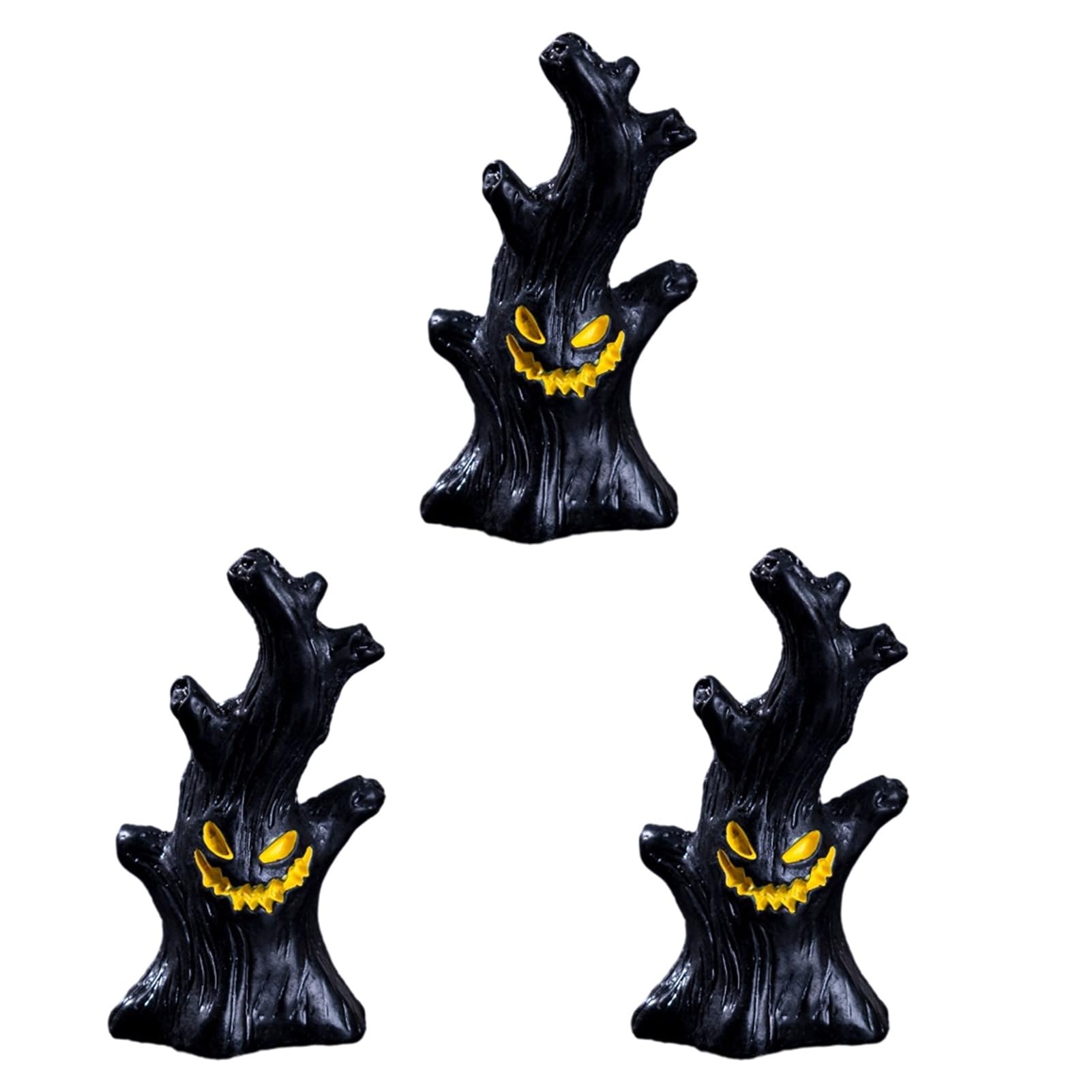 sugerou 3Pcs Halloween Mini Resin Figurines Spooky Pumpkin Ghost Decor