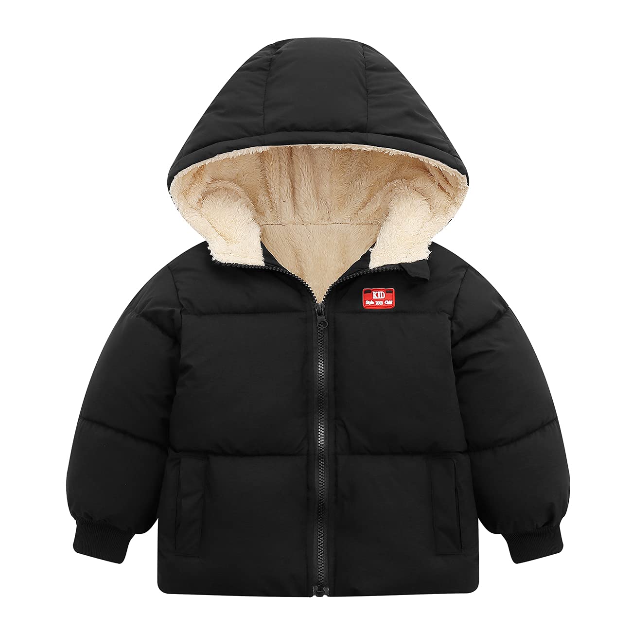 Baby Girl Winter Fleece Coat Toddler Boy With Hood Puffer Jacket Down Outerwear