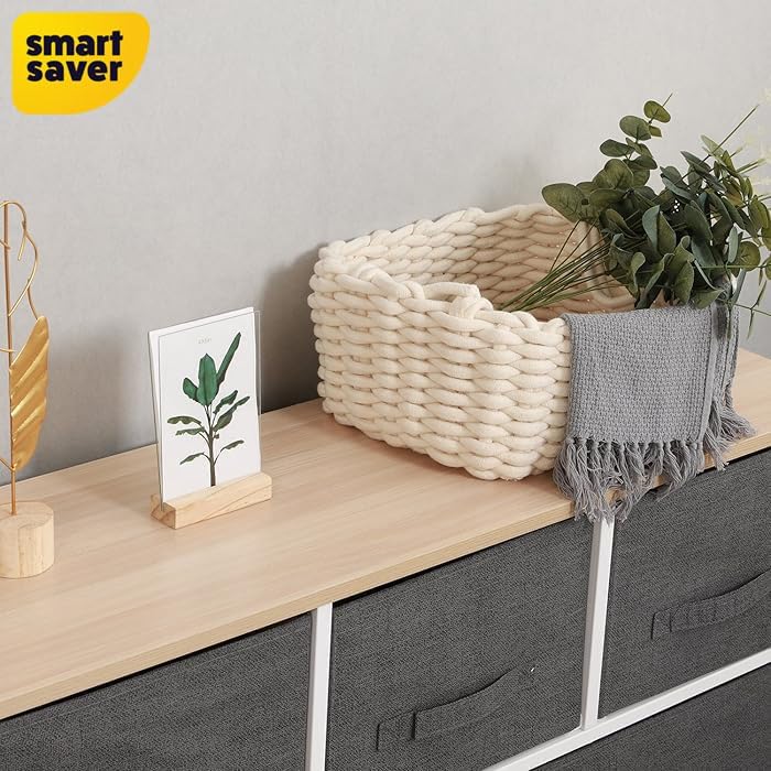 Smart Saver 5-Drawer Dresser, Fabric Chest of Drawers with Wood Top & Metal Frame,Closet Drawer Organizer for Wardrobe Storage, Closet Living Room Bedroom Storage Organizer Stand Bookself 2