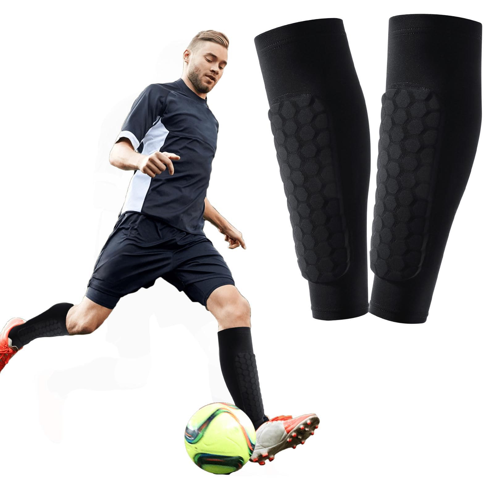 Ski Guard Socks, Ski Shin Guards Gel, Breathable Elastic Gel Guard for Skiing, Legs Protection, Safety Gear for Adults Sports, Ski Guards Shin Pads (Black, XL)