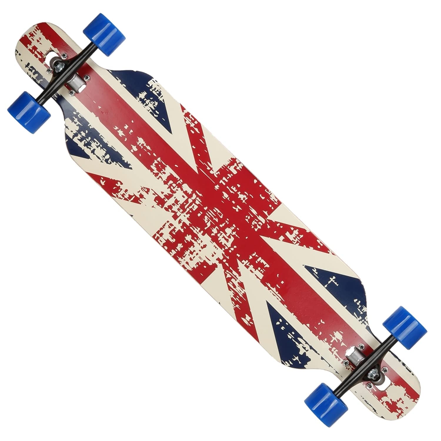 FunTomia Longboard Drop Through Cruiser Skateboard complet avec roulement à billes Mach1 High Speed T-Tool avec ou sans roues LED