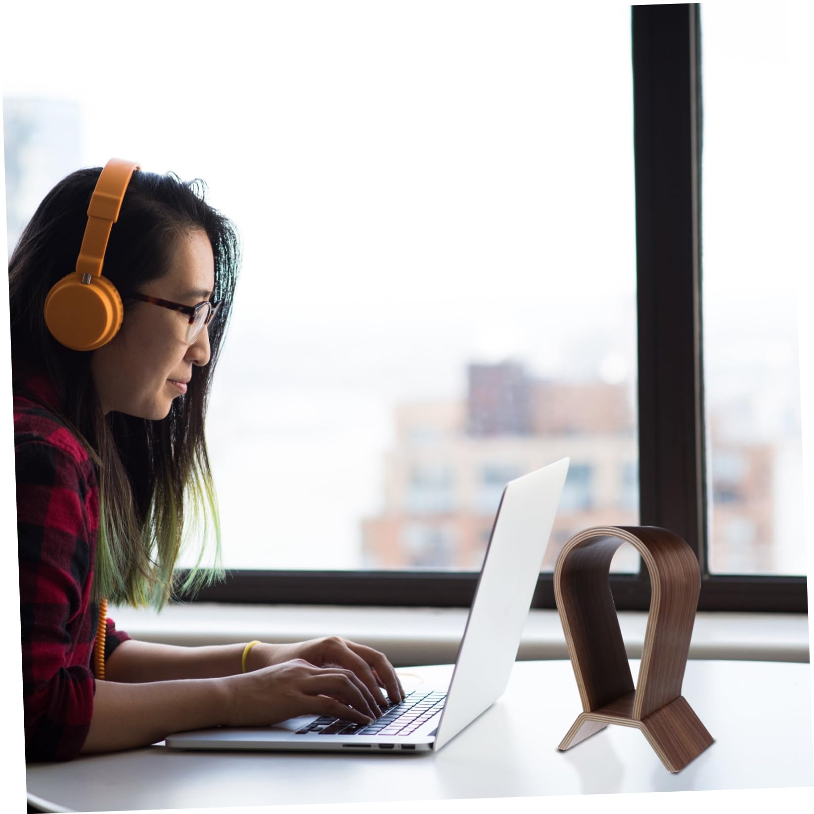 Veemoon Soporte para Auriculares de Madera de Nogal Soporte de Exhibición para Auriculares Supraaurales y Gaming Adecuado para Hogar Oficina o Tienda