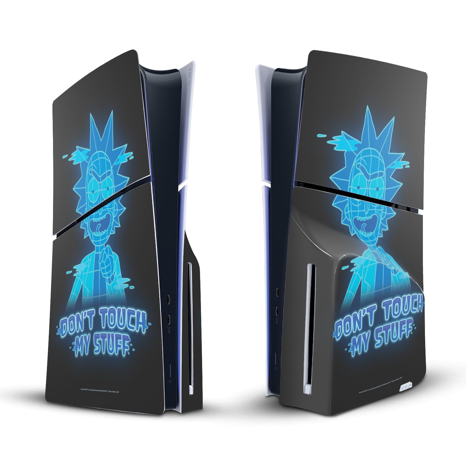 Head Case Designs sous Licence Officielle Rick and Morty Ne Touchez Pas À Mes Affaires Graphiques Vinyle Autocollant De Jeu Peau Compatible avec Sony PlayStation 5 PS5 Slim Disc Edition Console
