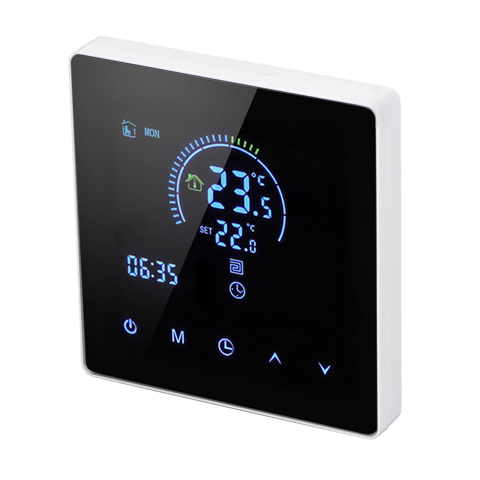 Termostat Cyfrowy, Programowalny Wyświetlacz LCD z Wbudowanym Czujnikiem Temperatury, Kompatybilny z Elektrycznymi Systemami Ogrzewania Podłogowego, Domy, Biura (Typ standardowy)