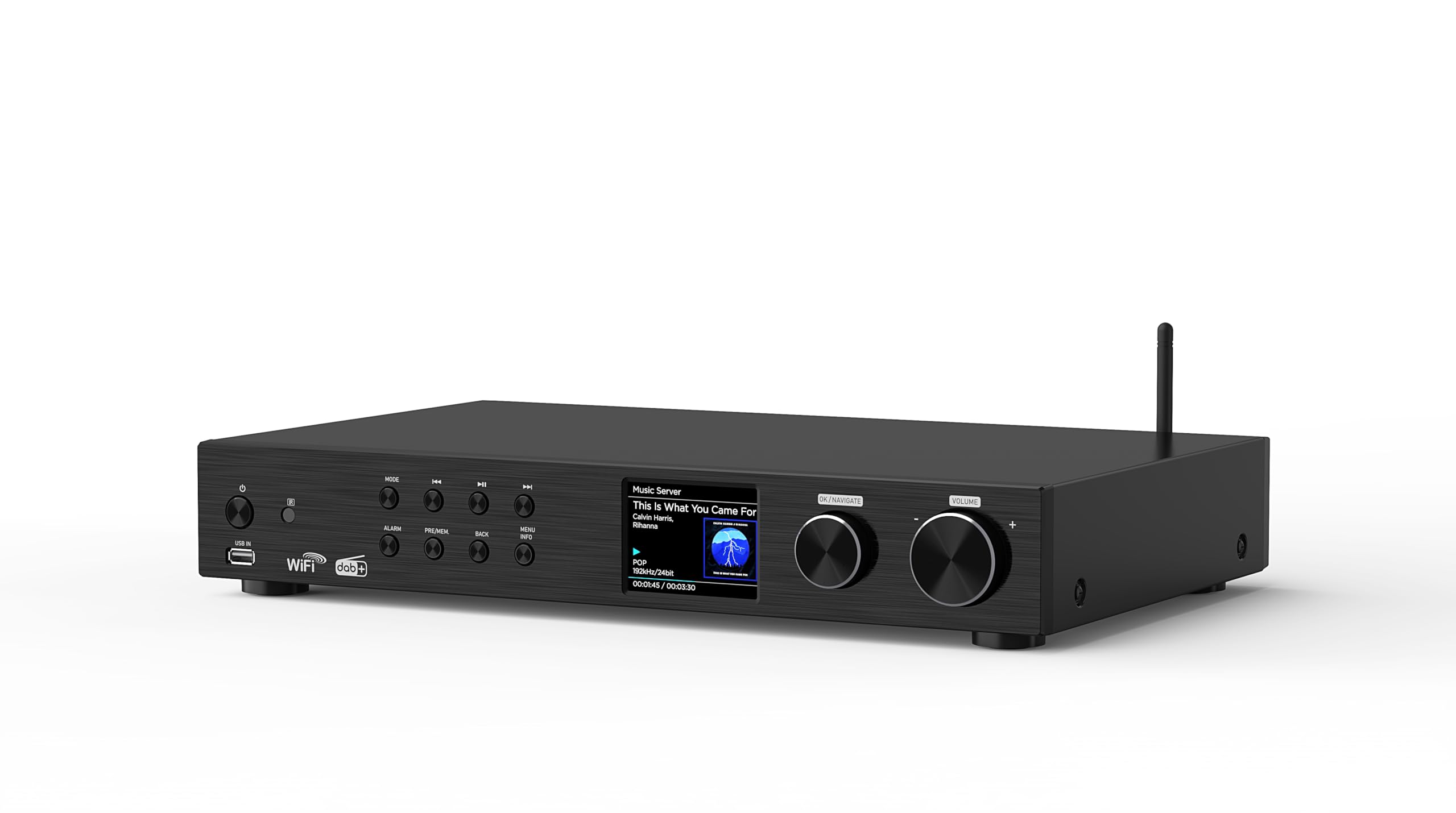 Maxxo Tuner Hi-FI TR05 - Radio Internet Dab+/FM avec Bluetooth, Wi-FI, USB, Spotify, écran Couleur 3,2", télécommande, récepteur Radio numérique