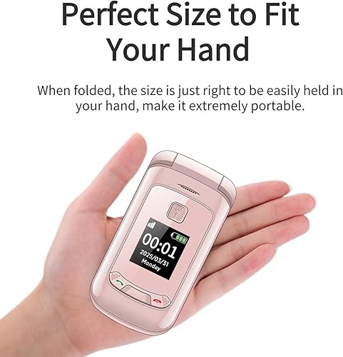 Miniatura 2 de 2G GSM Flip Phone para personas mayores, pantalla principal de 2.8 pulgadas y pantalla externa de 1.77 pulgadas, teléfono celular con doble SIM