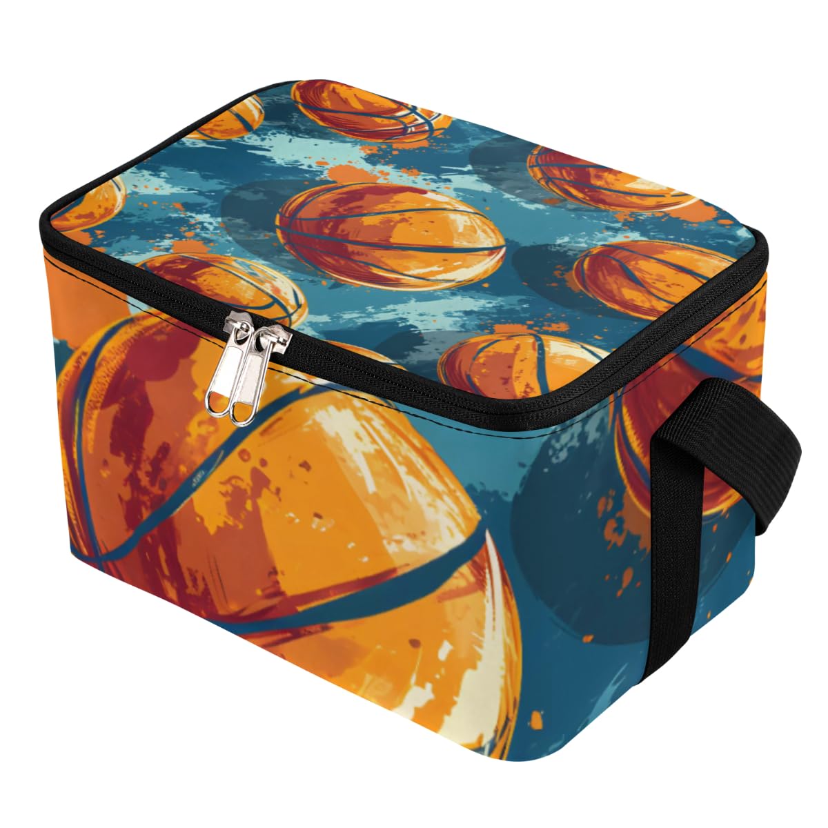 GzLeyigou Lunch Bags for Women Men 9 Cans,Basketball Balls Hot & Cold Food Delivery Bag Insulated Grocery Bag Insulated Lunch Box Cooler Bag for Office Work Picnic Beach