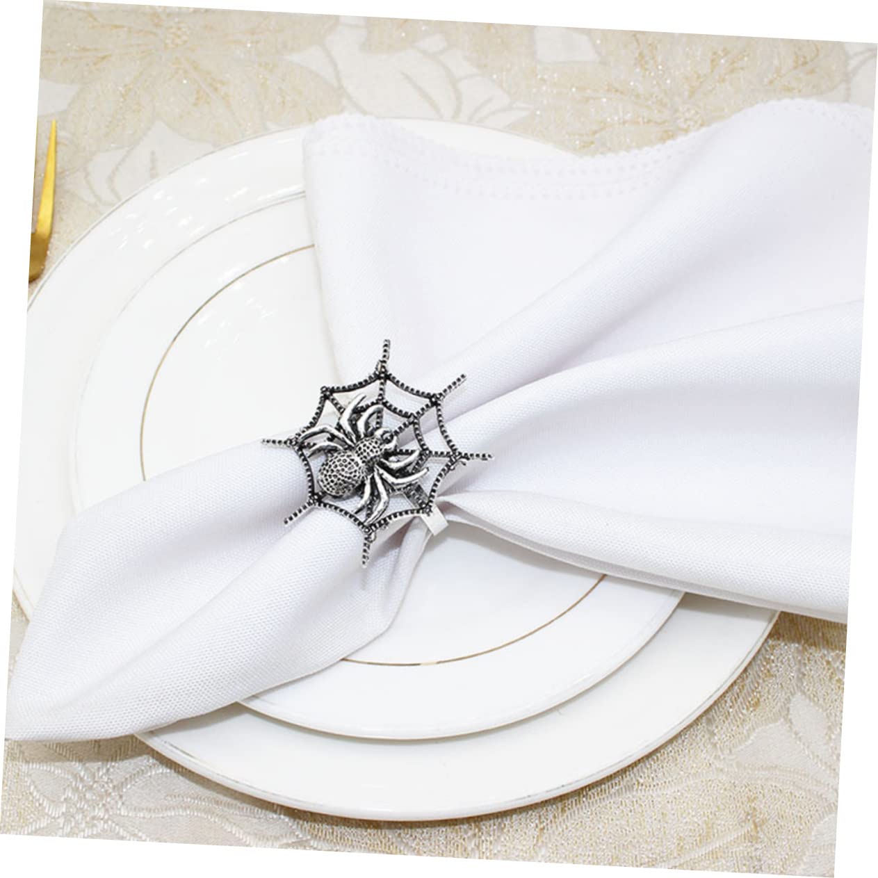 TOPBATHY STK Spinne Serviettenring Dekorationszubehör Für Halloween-Partys Halloween- Schwarze Tischdeko Halloween-serviettenschnalle Spinnen Serviettenringe Geisterspinne Legierung