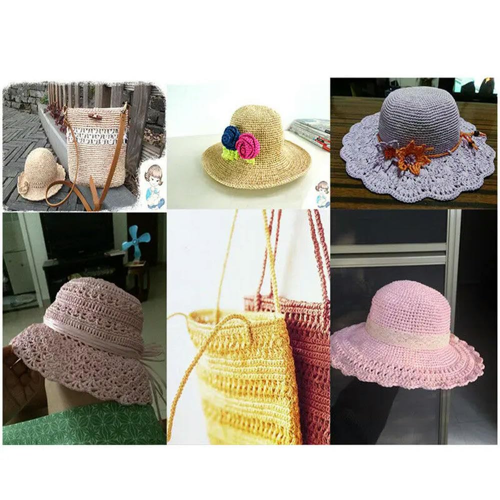500 g Hilo de Rafia, Hilo de Paja de Rafia, Hilo para Tejer a Crochet, Hilo para Tejer a Crochet, Hilo para Tejer a Crochet, Hilo para Tejer a Mano.