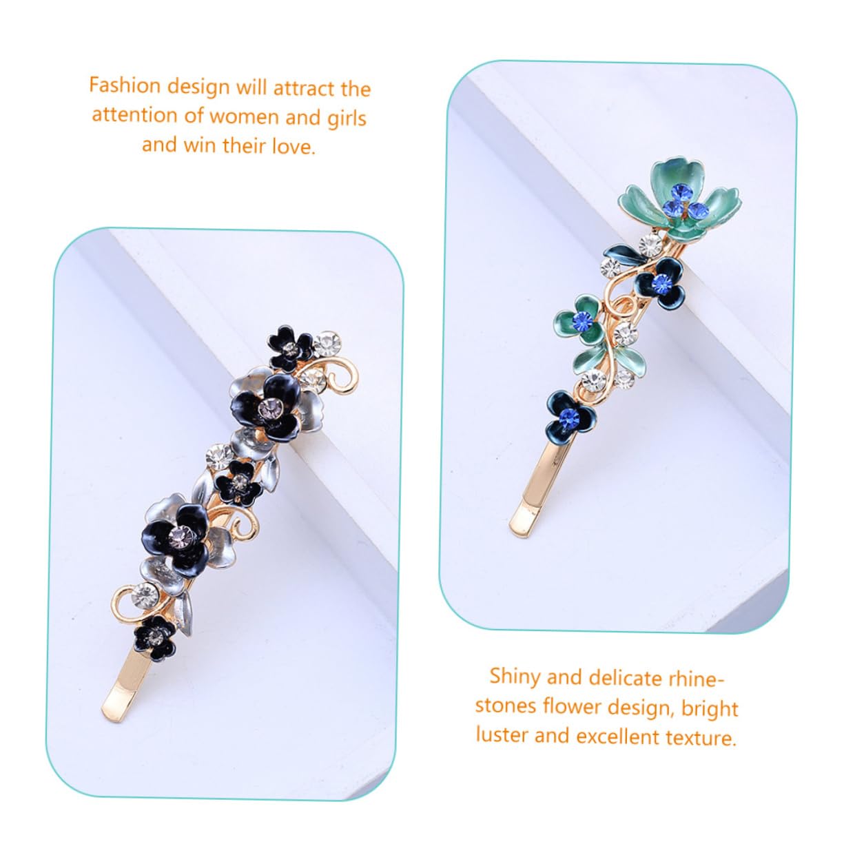 DOITOOL 18stücke Vintage Blumen Haarnadeln Mit Strass Für Damen Elegante Haarspangen Für Hochzeiten Partys Und Besondere Anlässe Vielseitige Haarschmuck-accessoires Verschiedenen