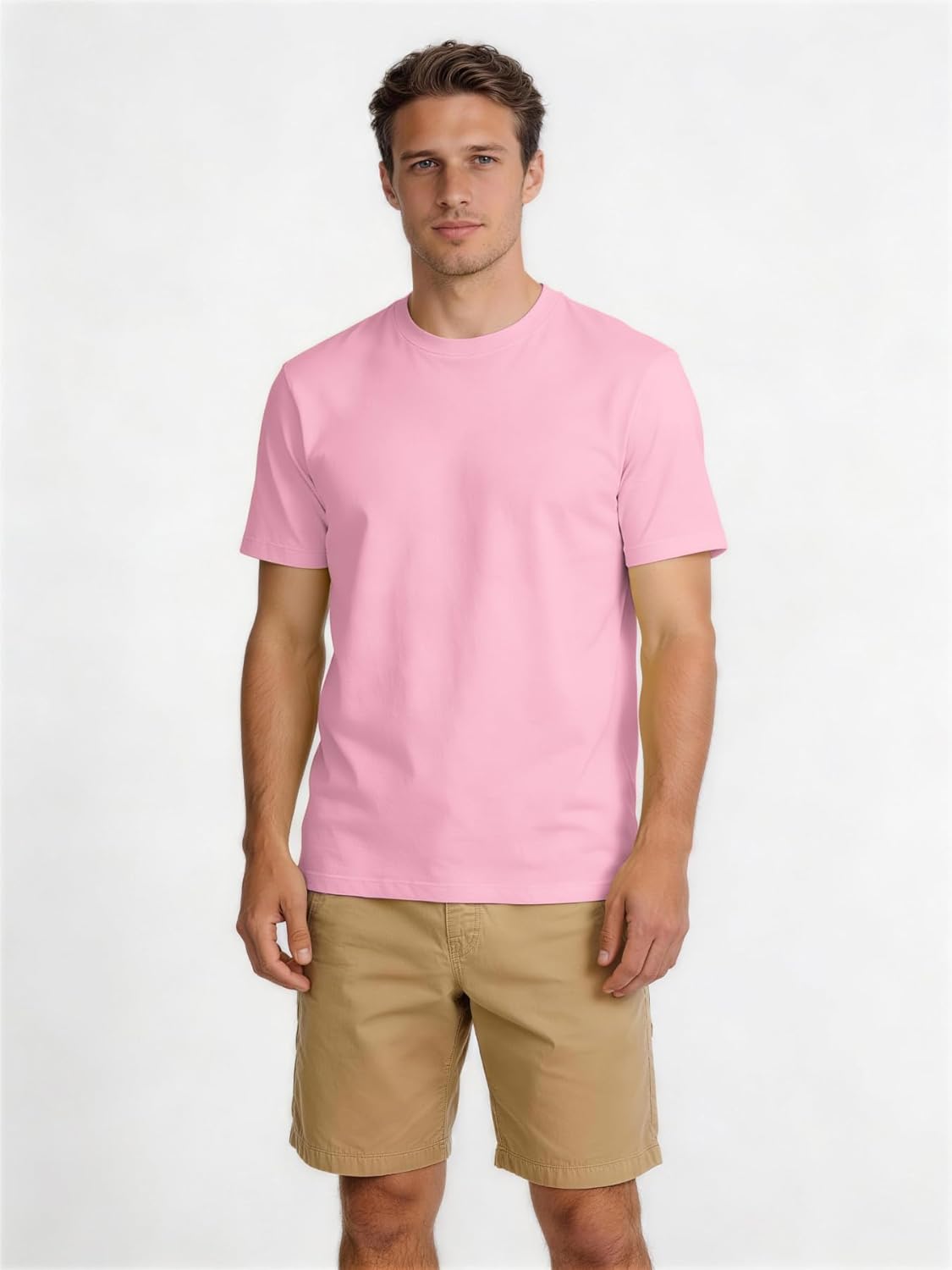 Crewneck Tshirts Men, Plain T Shirts Relaxed Fit, Basic Tees Soft - Image 3