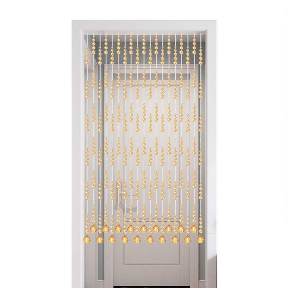 Rideau en perles de cristal anti-regards pour porte et séparation fluide