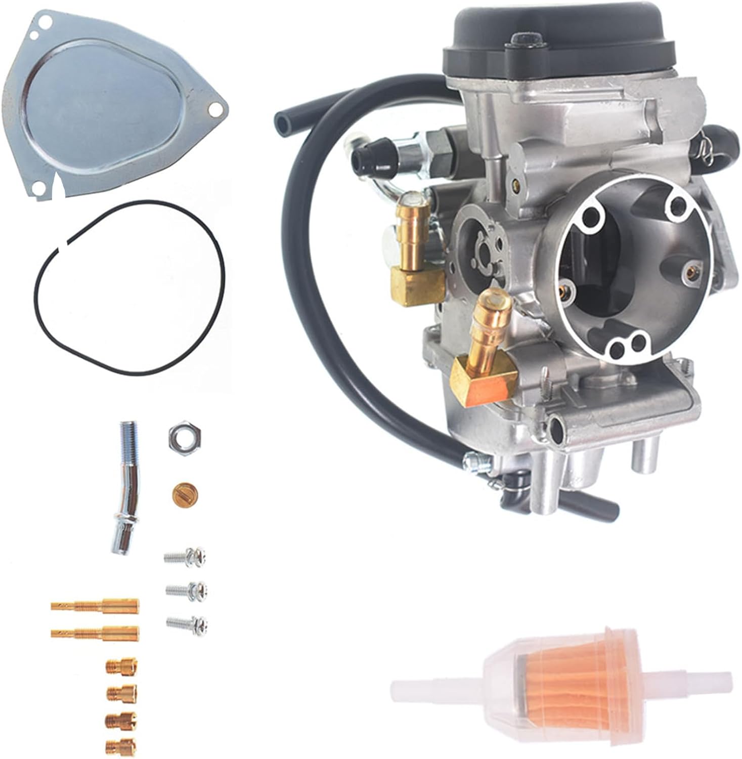 WFLNHB Carburetor with Fuel Filter Replacement for 2000 2001 Suzuki Quadrunner 250 LTF250 LTF250F 2002 Quadrunner 250 LTF250F