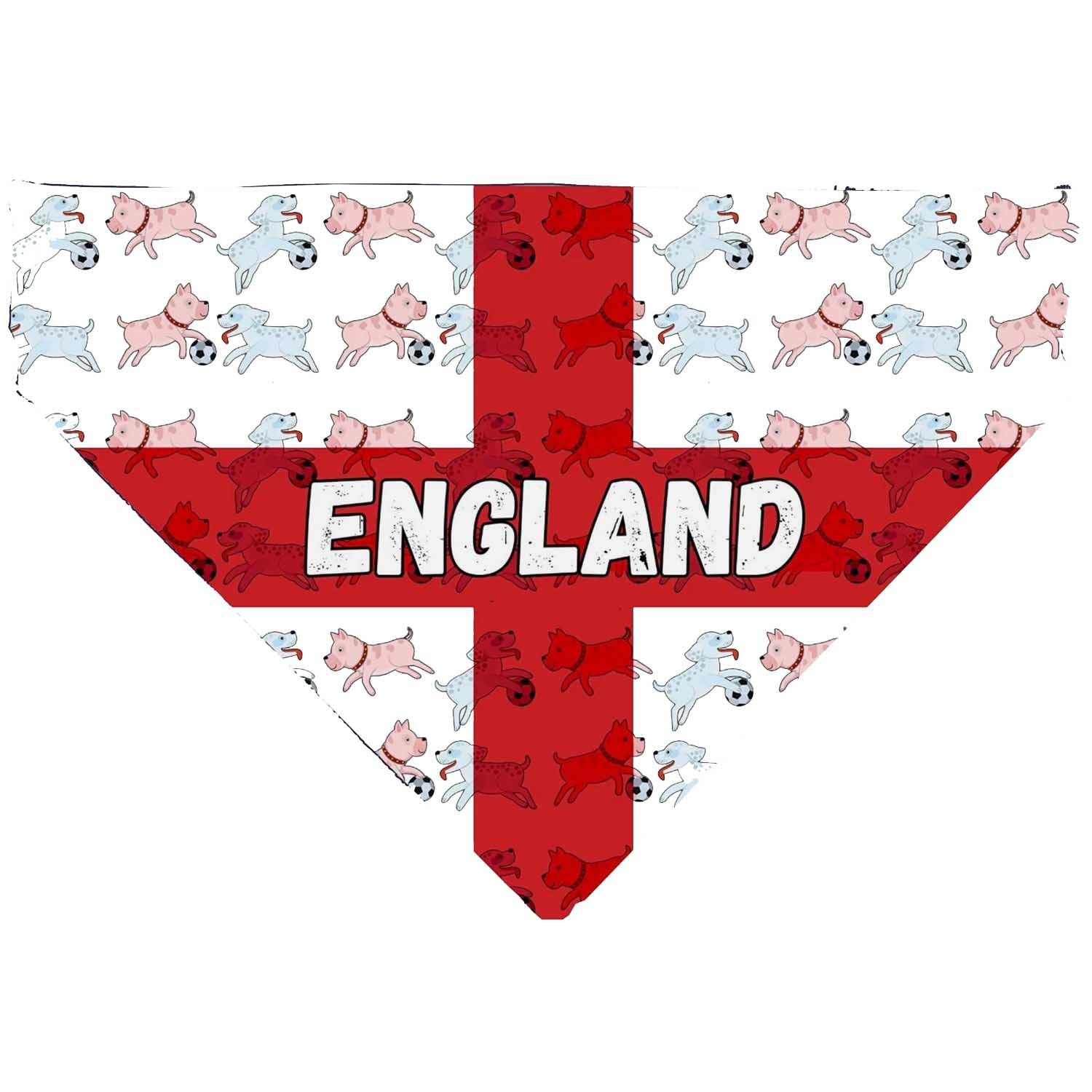 England Football Dog Bandana, Cute Dogs Playing Football Slide on Collar Pet Scarf, England Cat Bandana, Football Neckpiece for Pets (Small)