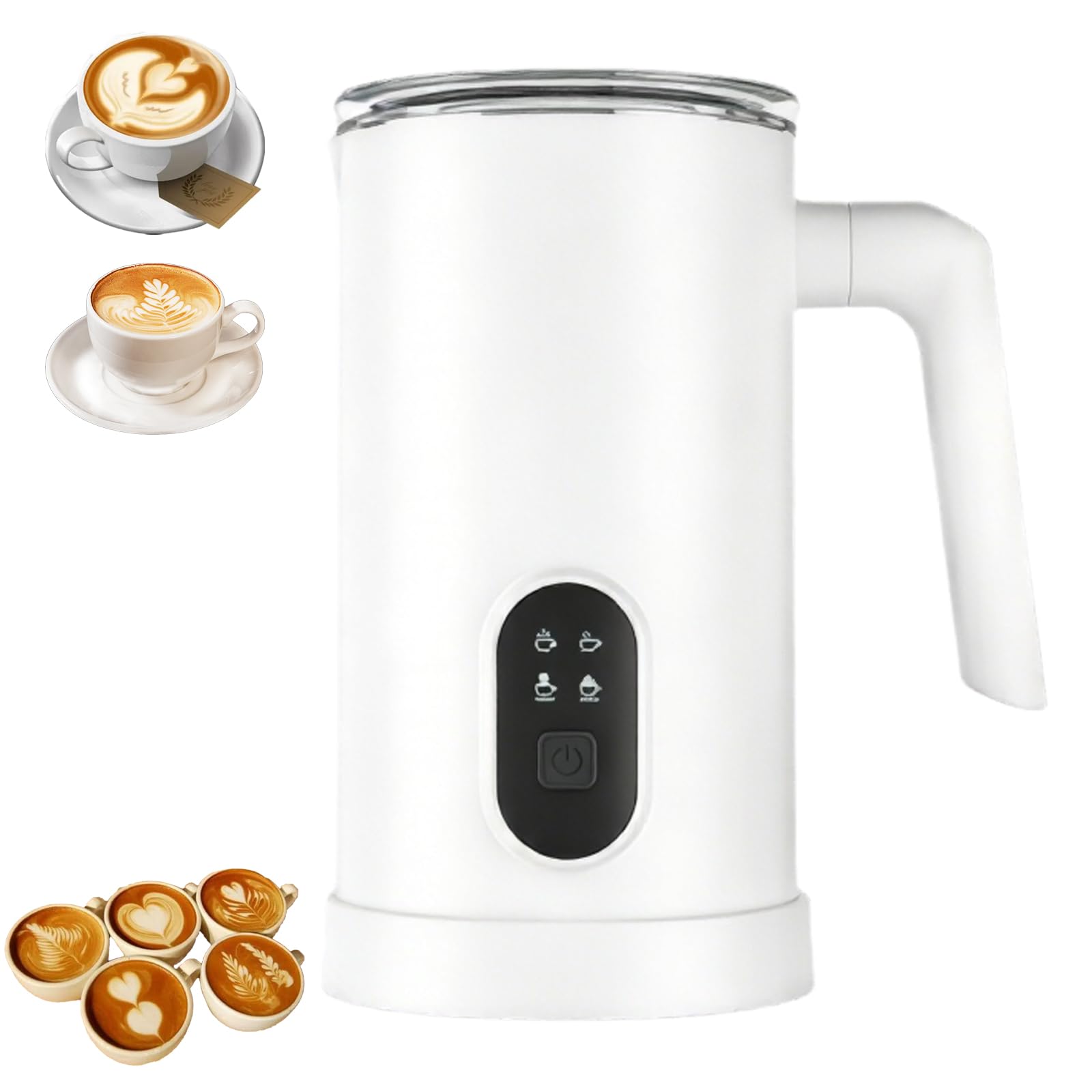 Mousseur à lait automatique 400W, émulsionneur électrique amovible 350 ml 4 modes