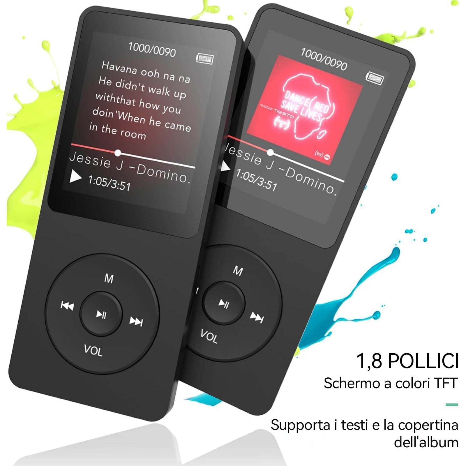 AGPTEK Lettore MP3 Classico da 64 GB, Durata Ultra Lunga fino a 70 Ore