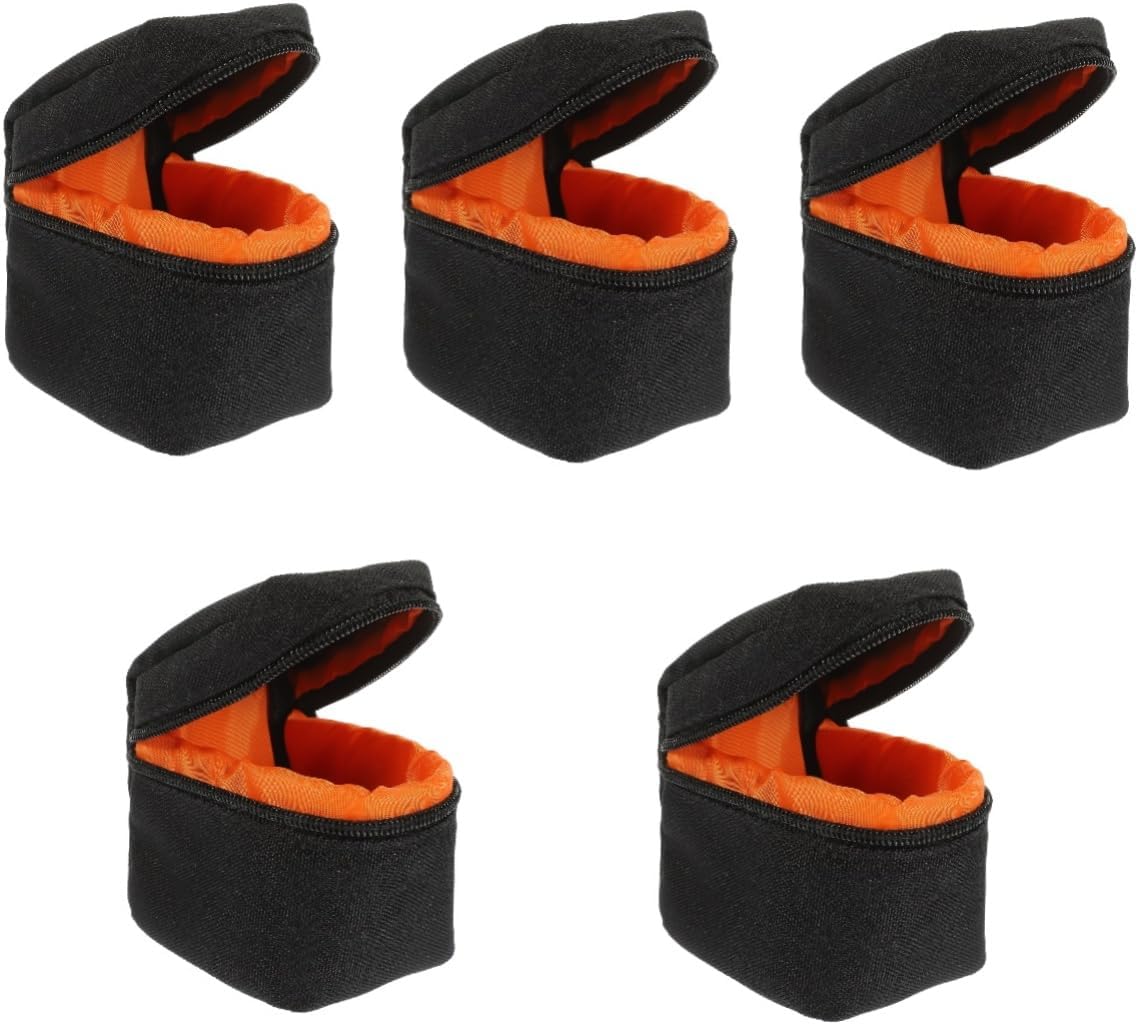 balacoo 5pcs Camera Lens Bag Portable Shockproof Pouch for Mirrorless Lenses Travel-friendly Design Zipper Closure Material for Protective Storage
